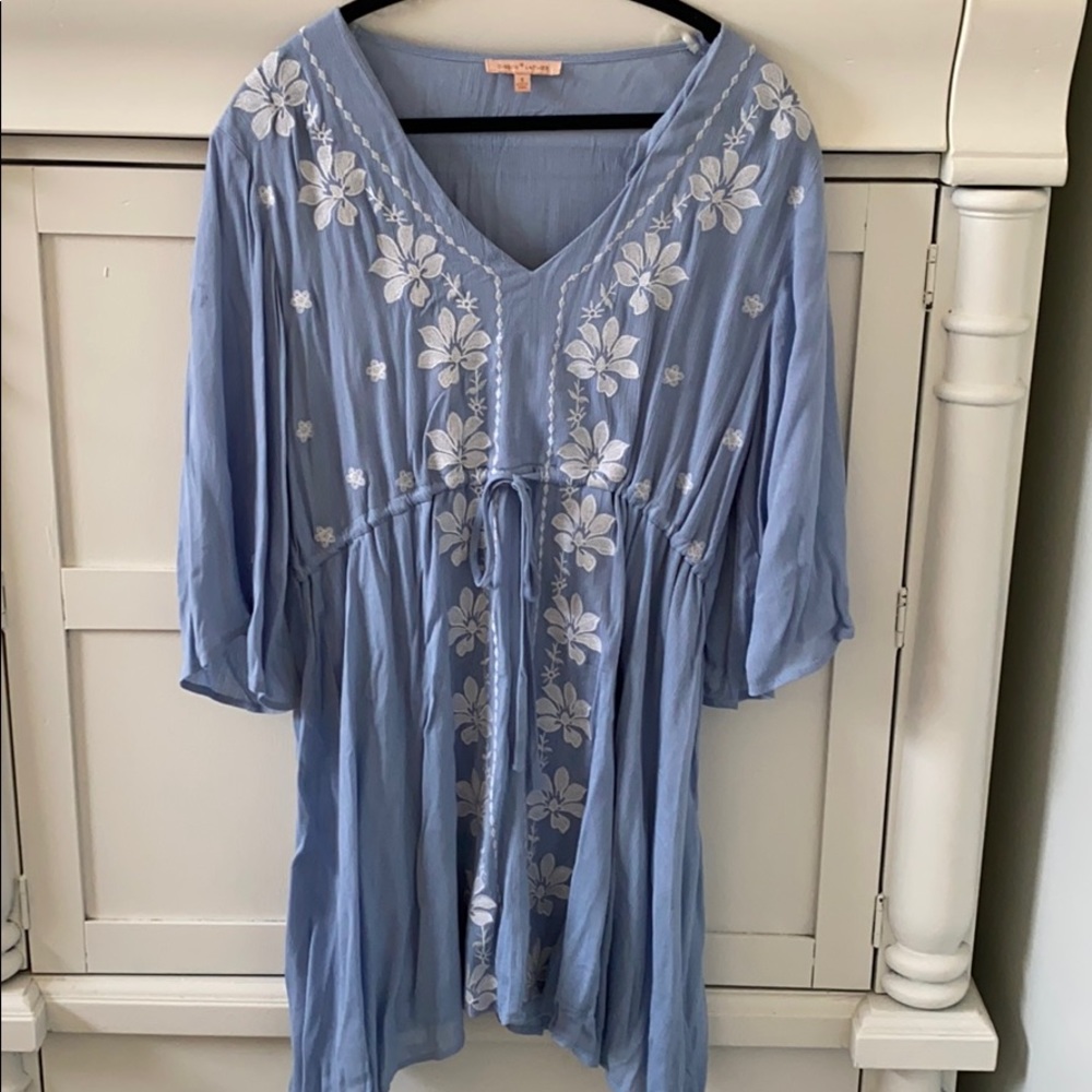 Blue dress with floral design